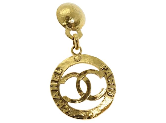 Brinco CHANEL Metal One Side Only Ouro CC Auth bs13983 Dourado  ref.1366445