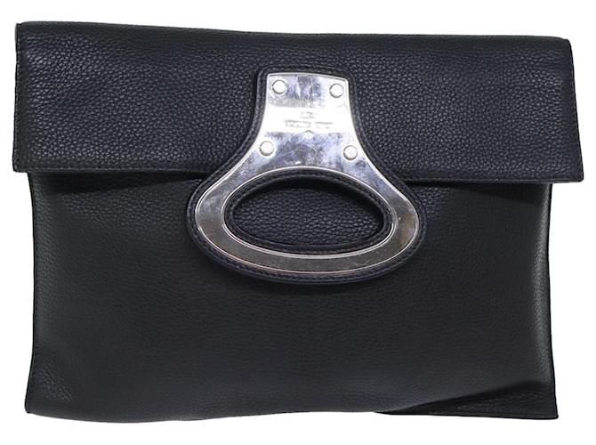 LOUIS VUITTON Taurillon Portfolio Clutch Bag Leather Black M48811 LV Auth 73222  ref.1366446