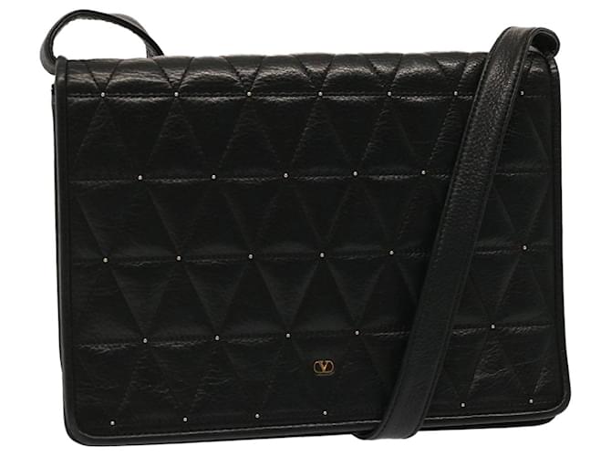 VALENTINO Bolso Bandolera Acolchado Piel Negro Autentica yk12052 Cuero  ref.1366465