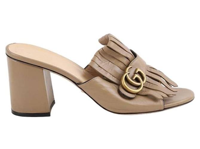 Marmont Gucci Leather mules Beige  ref.1366480