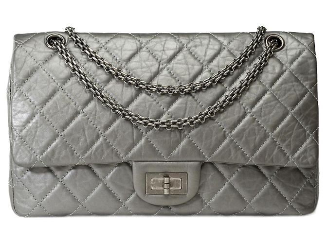 Mademoiselle Borsa CHANEL 2.55 in pelle argento - 101896
