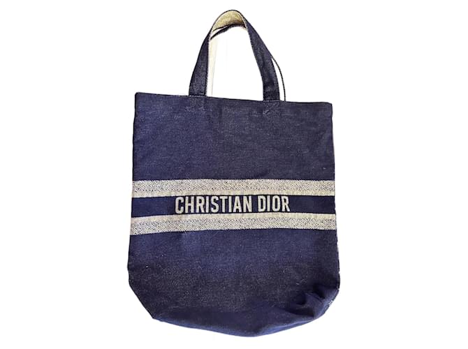 Christian Dior Bolso de vacaciones Dior Azul Algodón  ref.1366511