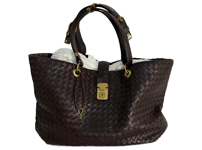 Bottega Veneta Bolsas Castanho escuro Couro  ref.1366525