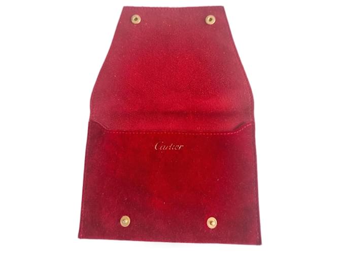 Cartier Pequena marroquinaria Vermelho Camurça  ref.1366526