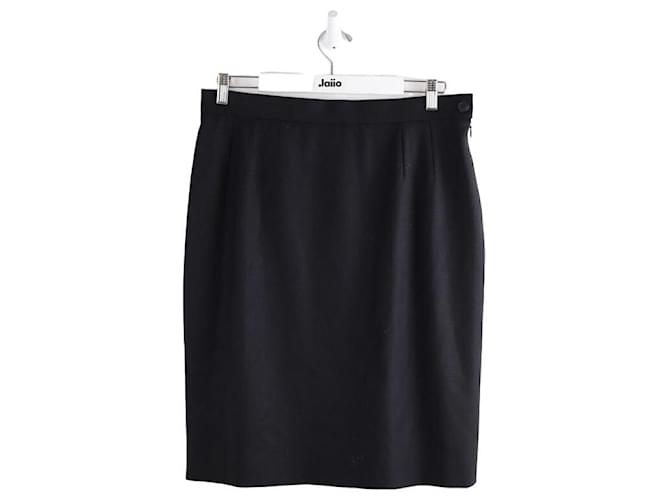 Saint Laurent wrap wool skirt Black  ref.1366561