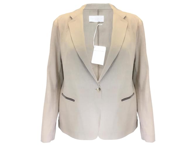 Autre Marque Vestes Lin Beige  ref.1366712