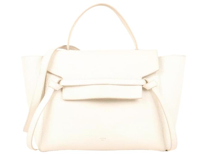 Céline CELINE Belt Bag Mini Leather 2way Handbag in White Beige  ref.1366752