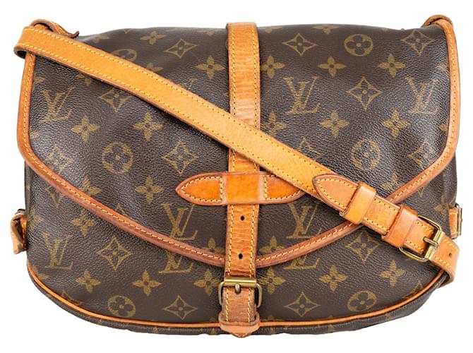 Saumur Louis Vuitton Sacs à main Toile Marron  ref.1366765