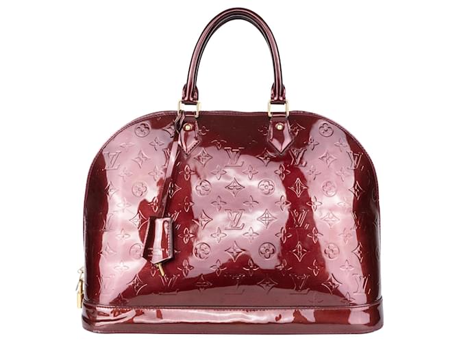 Louis Vuitton Alma GM Vernis Monogram Handbag Red Cloth  ref.1366783