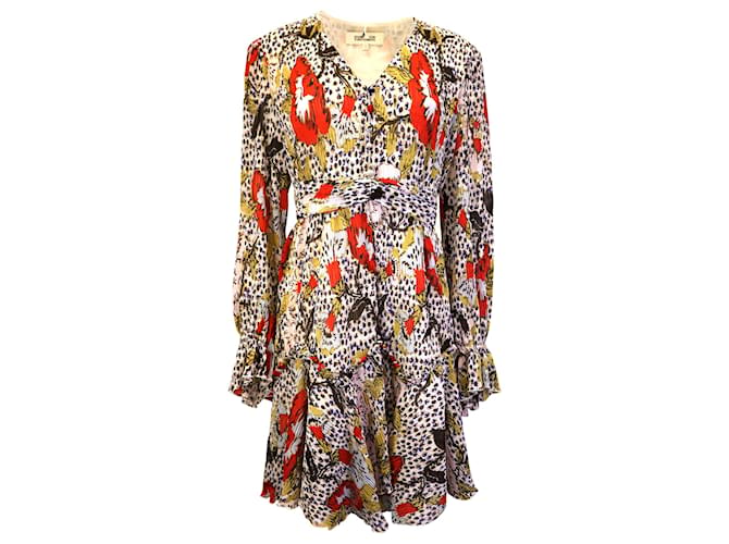 Diane Von Furstenberg Floral Print Kacie Dress in Multicolor Polyester Python print  ref.1366803