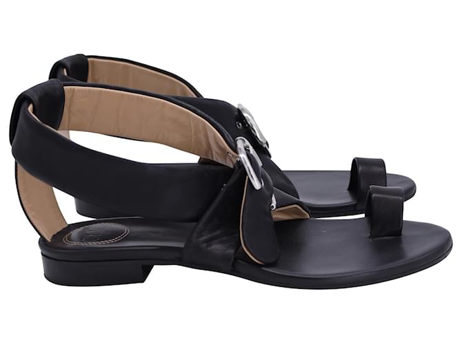 Chloé Roy Flat Sandals In Black Leather  ref.1366825