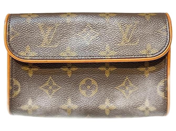 Riñonera Florentine Pochette con monograma de LOUIS VUITTON M51855 En GRAN estado Castaño Lienzo  ref.1366853