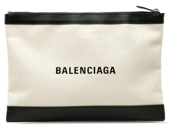 Balenciaga Navy Clip M Clutch Canvas Clutch Bag 373840.0 in Excellent condition Cloth  ref.1366884
