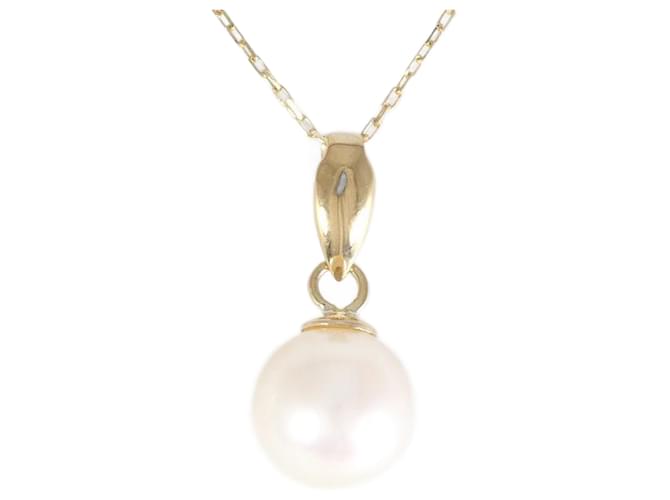 & Other Stories K18 Yellow Gold Pearl Necklace in Pristine Condition Golden Metal  ref.1366936