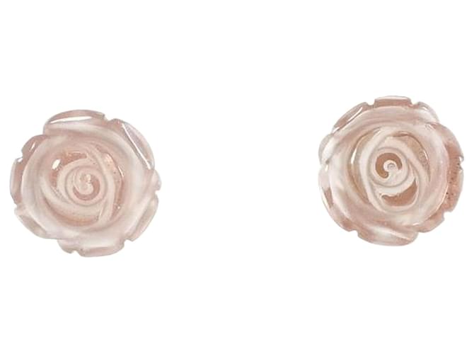 & Other Stories [LuxUness] 18k Gold Rose Quartz Stud Earrings Gemstones Earrings in Excellent condition  ref.1366938