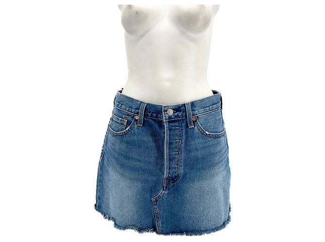 Saias Levi's T.International M Algodão Azul