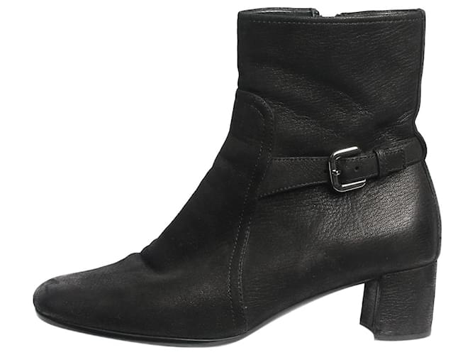 Prada Black square toe ankle boots - size EU 37 Leather  ref.1367049