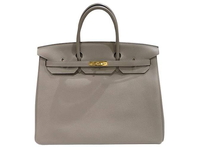 Birkin Hermès Handbags Grey Leather  ref.1367074