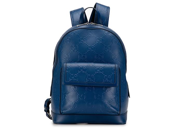 Gucci Backpacks Blue Leather Pony-style calfskin  ref.1367106