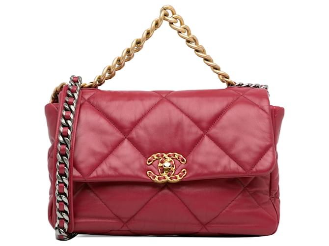 Chanel Sacs à main Cuir Rouge Bordeaux  ref.1367138