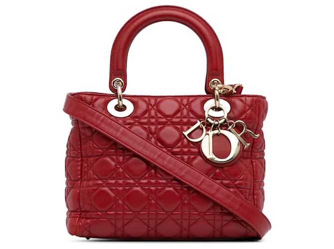 Dior Bolsas Vermelho Couro Bezerro-como bezerro  ref.1367153