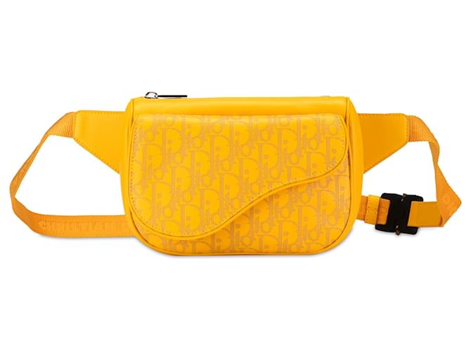 Saddle Dior Sacos de embreagem Amarelo Couro Bezerro-como bezerro  ref.1367178