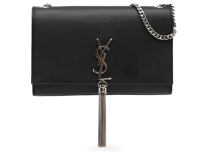 Saint Laurent Black Monogram Kate Tassel Crossbody Leather Pony-style calfskin  ref.1367196