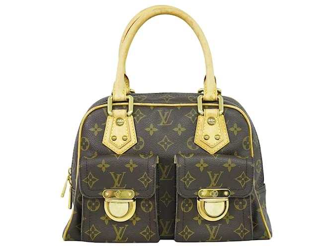 Louis Vuitton Manhattan PM Marrone Tela  ref.1367245