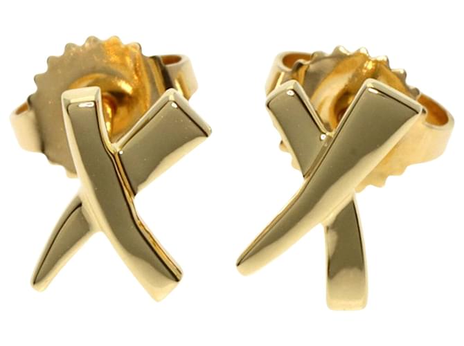 Tiffany & Co kiss earrings Golden Yellow gold  ref.1367284