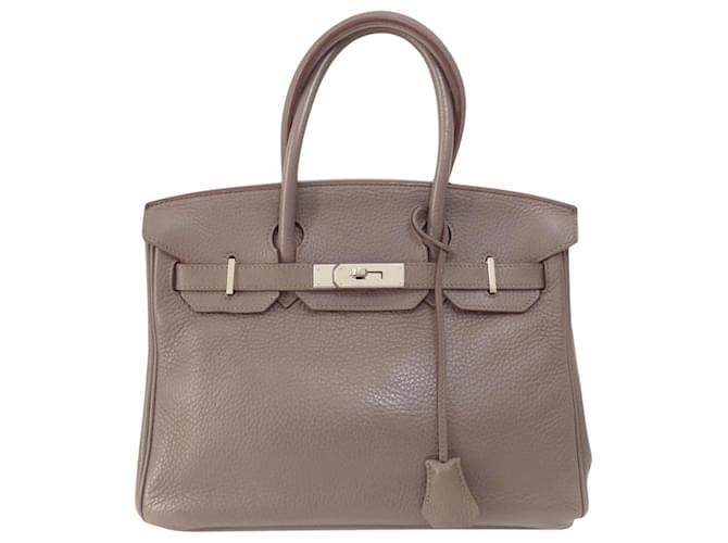 Birkin Hermès Bolsas Cinza Couro  ref.1367296