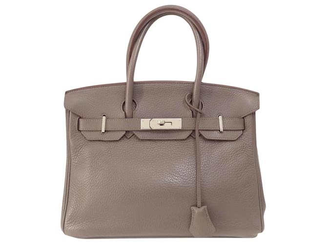 Birkin Hermès Handbags Grey Leather  ref.1367296