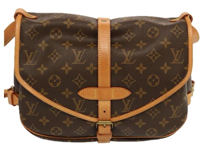 Saumur Louis Vuitton Bolsos de mano Castaño Lienzo  ref.1367297