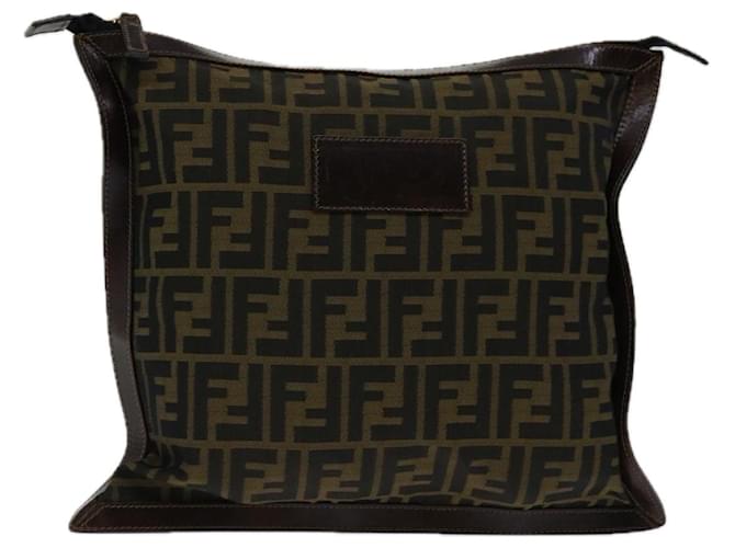 Zucca Fendi Pochette Marrone Tela  ref.1367304