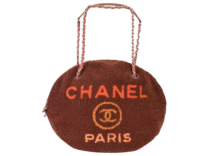 Chanel Bolsas Marrom Lã  ref.1367328