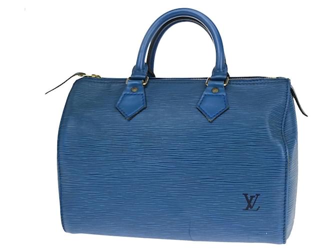 Speedy Louis Vuitton Bolsas Azul Couro  ref.1367390