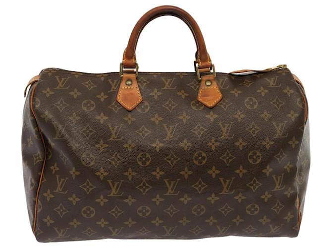 Speedy Louis Vuitton Handbags Brown Cloth  ref.1367485