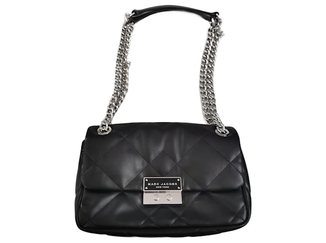 Marc Jacobs Bolsos de mano Negro Hardware de plata Metal Paño Poliuretano  ref.1367503