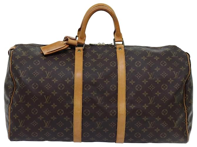 Keepall Louis Vuitton Borsa da viaggio Marrone Tela  ref.1367535