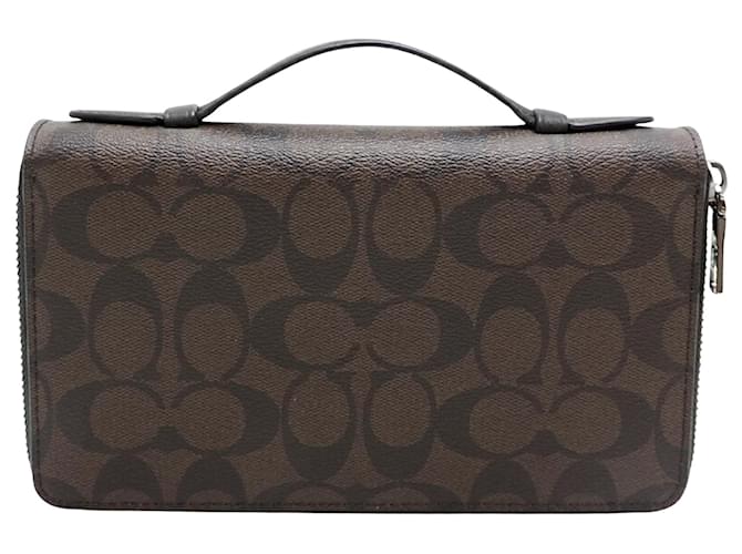 Coach Bolsos de embrague Castaño Lienzo  ref.1367548