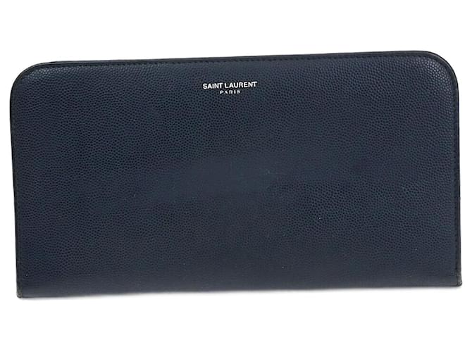 Saint Laurent Bolsas, carteiras, estojos Azul marinho Couro  ref.1367565