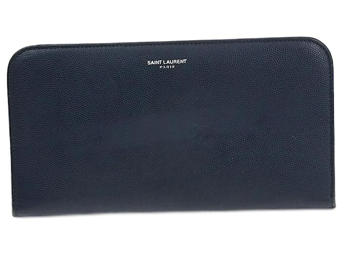 Saint Laurent Geldbörsen, Brieftaschen, Etuis Marineblau Leder  ref.1367565