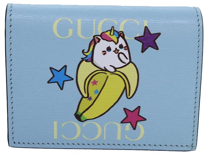 Gucci Geldbörsen, Brieftaschen, Etuis Blau Leder  ref.1367573