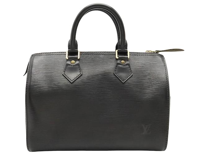 Speedy Louis Vuitton Handbags Black Leather  ref.1367708