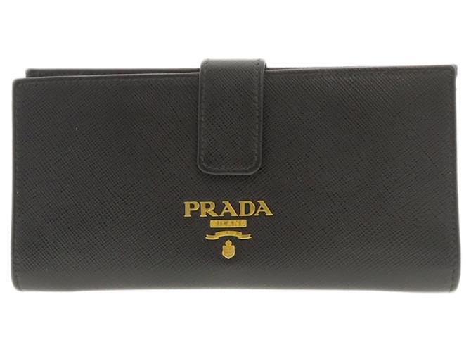 Prada Geldbörsen, Brieftaschen, Etuis Schwarz Leder  ref.1367747
