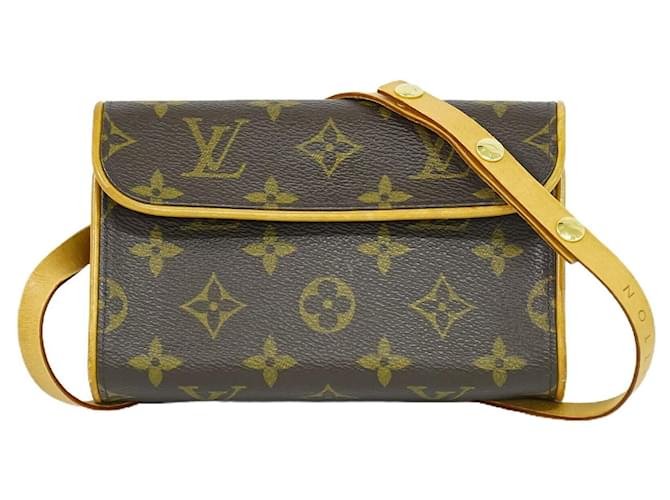 Louis Vuitton Pochette florentine Brown Cloth  ref.1367778