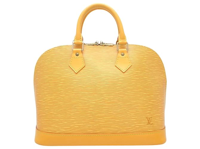 Alma Louis Vuitton Handbags Yellow Leather  ref.1367782