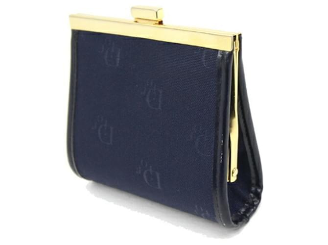 Dior Geldbörsen, Brieftaschen, Etuis Marineblau Leinwand  ref.1367784
