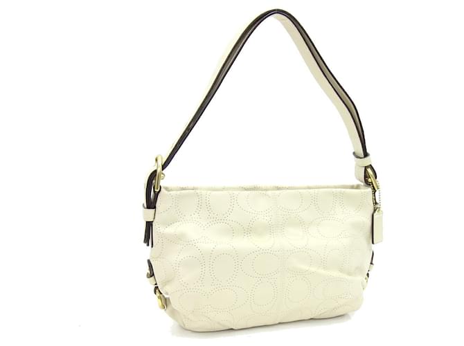 Coach Handbags White Leather  ref.1367843