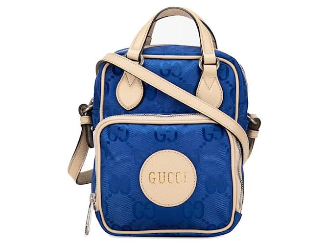 Gucci Nylon Leather Off The Grid Handbag 625850 in Great Condition Blue Cloth  ref.1367885