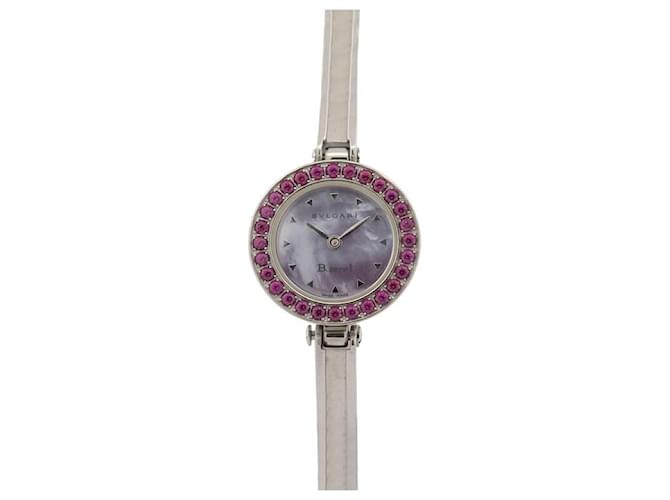 RELÓGIO BULGARI B ZERO 1 BZ22S 22 MM QUARTZO PALLADIAN AÇO GARNET ROSA RELÓGIO Prata  ref.1367902